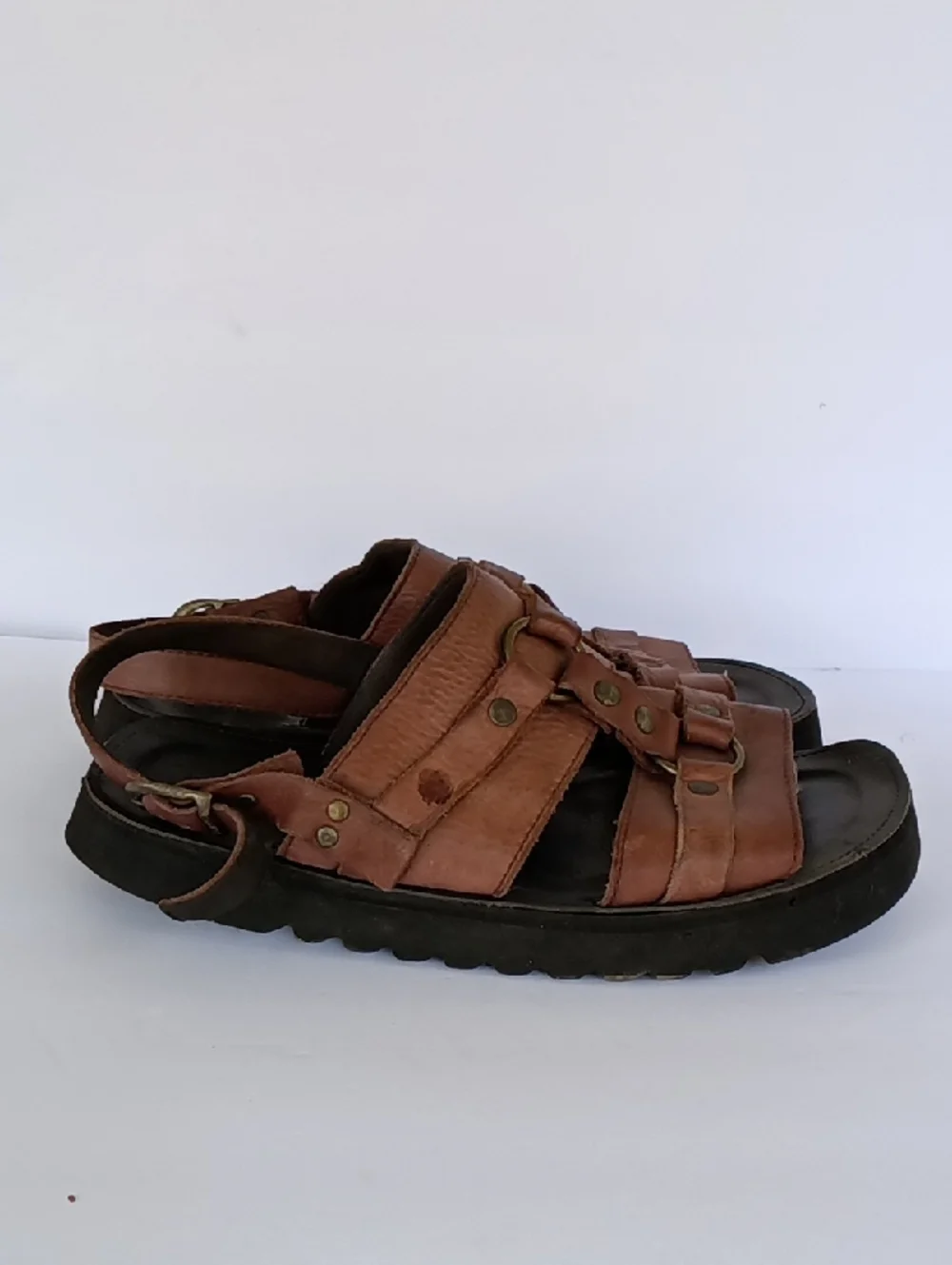Vans Vintage Monk Sandals Mens Sze 12 Leather Upper
